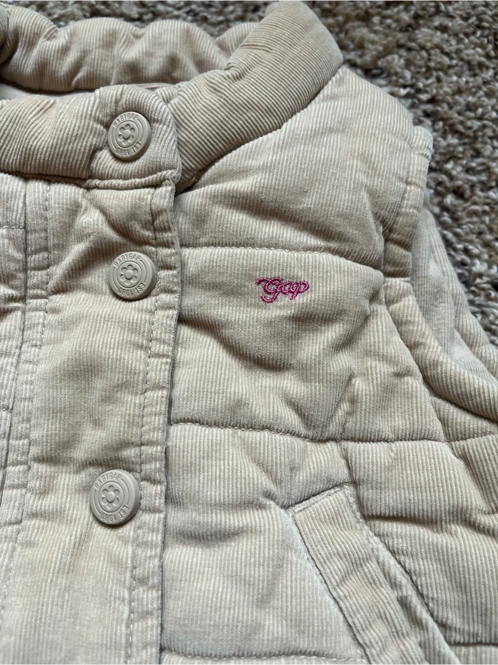 BabyGap corduroy puffer vest - 2T, Y2K